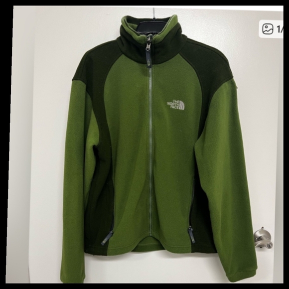 The North Face fleece Green Full Zipper Jacket Fleece Size XXL● - Picture 2 of 9